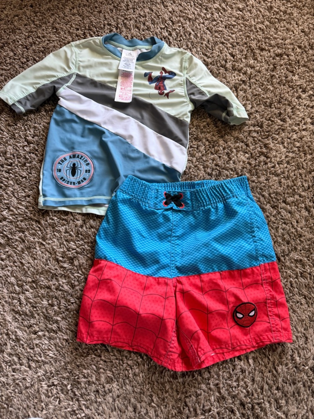 Disney Spider-Man Boys Blue Red Swim Set